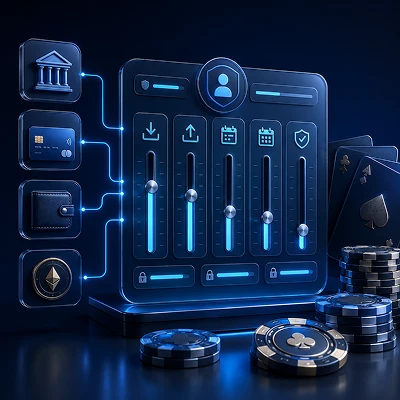 Limites de dépôt et de retrait affichées dans un compte casino